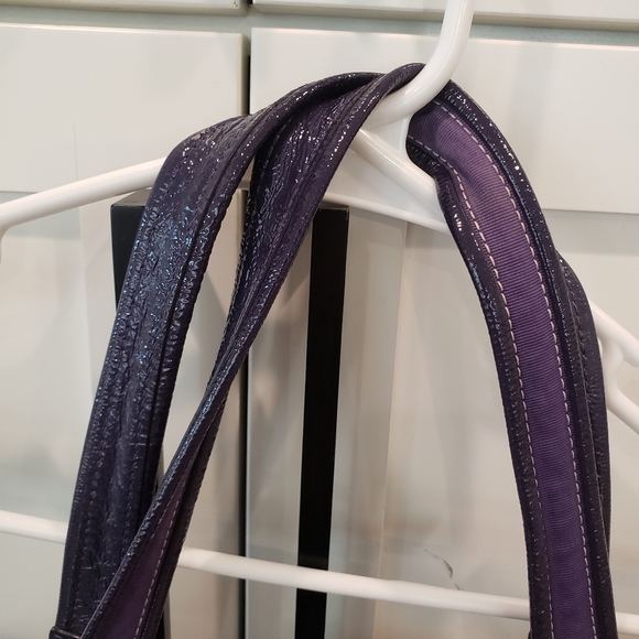 Coach Poppy Purple Plaid Tartan Glam Tote - Picture 9 of 16